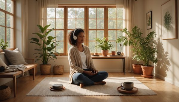 S installer dans un espace calme pour écouter des sons relaxants